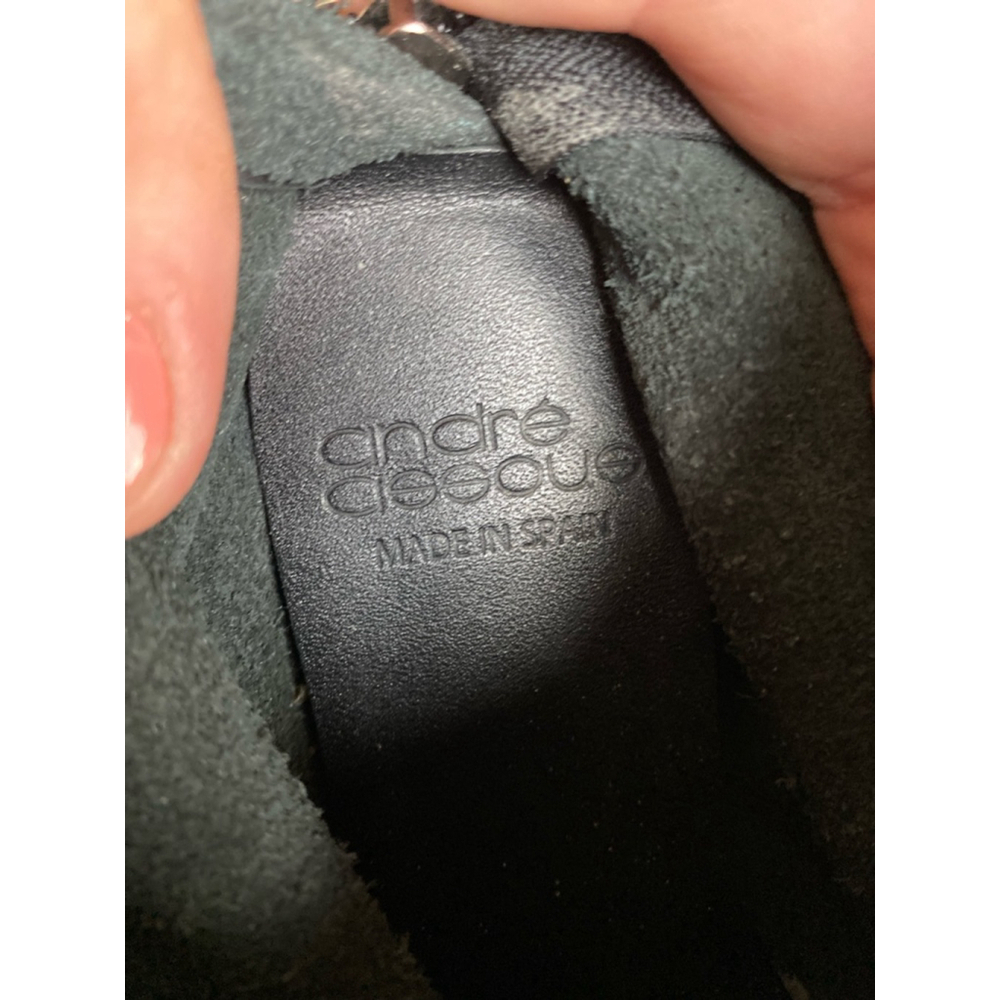 André Assous Leather Ankle Boots Flat Black Minimal Cottagecore Boho Spain Sz 36 - Picture 7 of 12